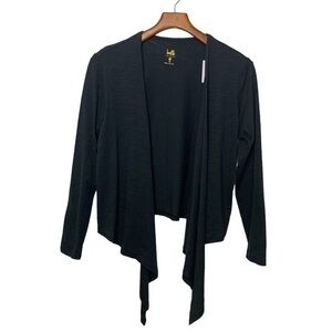 Belle by Kim Gravel Lightweight Draped Front Cardigan Dark Grey NWT XS